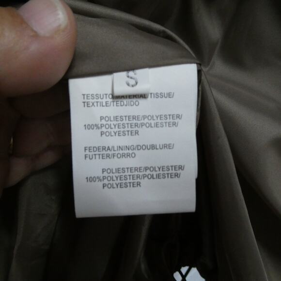 Chiara and Sara women's small tan long puffy jacket removable fur on hood trim - Picture 7 of 11